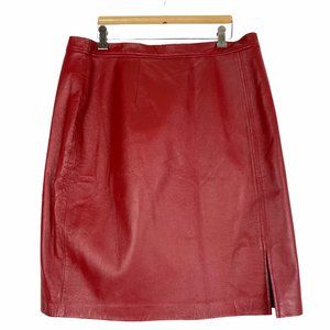 NWT Vintage Red Leather Mini Skirt